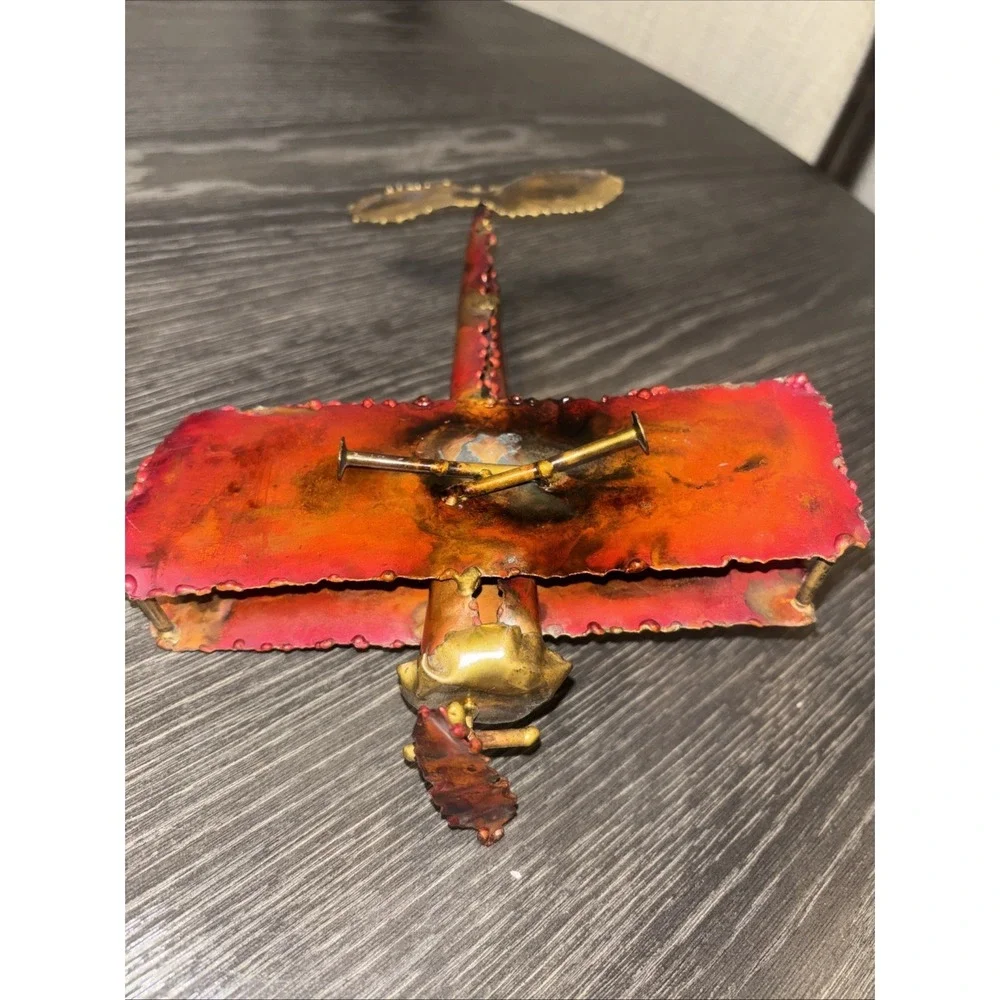 Metal Airplane Copper‎ Tin Art Works Vintage Plane